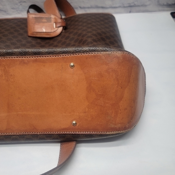 CELINE Women's Macadam Vintage Monogram Tote Bag M94 PVC Brown Good Condition - Picture 9 of 10